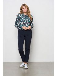 &Co Woman Bluzka "Lotte" w kolorze czarno-szaro-turkusowym rozmiar: L. Czarne bluzki damskie &Co Woman, l, bez wzorów, bez kołnierzyka, bez ramiączek. Za 154.79 zł.