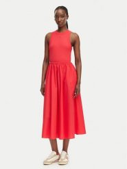 Tommy Jeans Sukienka letnia DW0DW22593 Czerwony Regular Fit. Czerwone sukienki damskie Tommy Jeans, bez wzorów, z bawełny, bez ramiączek. Za 409.99 zł.