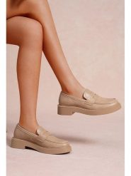 Foreverfolie Mokasyny w kolorze beżowym rozmiar: 36. Brązowe mokasyny damskie Foreverfolie, bez obcasa. Za 104.14 zł.