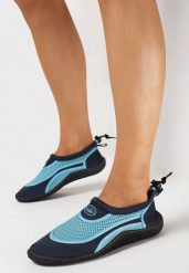 Granatowo-Niebieskie Buty Sportowe do Wody ze Ściągaczem i Elastyczną Podeszwą Indal. Niebieskie obuwie sportowe damskie Born2be, bez zapięcia, żeglarskie. Za 29.99 zł.