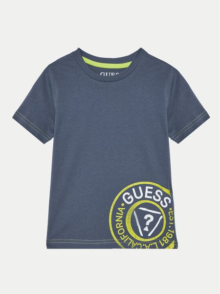 Guess T-Shirt N5RI15 K8HM4 Granatowy Regular Fit. Niebieskie t-shirty i koszulki chłopięce Guess, z aplikacjami, z bawełny, bez kołnierzyka, bez ramiączek. Za 49.99 zł.