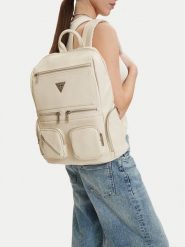 Guess Jeans Plecak CWBEO-GUESS-B-006-09 Écru. Białe plecaki Guess Jeans, z aplikacjami, z jeansu. Za 299.99 zł.