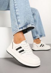 Beżowo-Czarne Sneakersy Ozdobione Paskami Foneria. Brązowe obuwie sportowe damskie Born2be, z jeansu, bez zapięcia, trekkingowe. Za 89.99 zł.