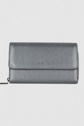 VALENTINO Srebrny portfel na łańcuszku Kalua Pochette. Szare torebki wieczorowe damskie Valentino by Mario Valentino, bez wzorów, bez dodatków. W wyprzedaży za 299.99 zł.
