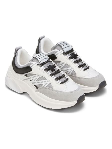 Marc O´Polo Skórzane sneakersy w kolorze biało-szarym rozmiar: 38. Białe obuwie sportowe damskie bez zapięcia. Za 349.45 zł.