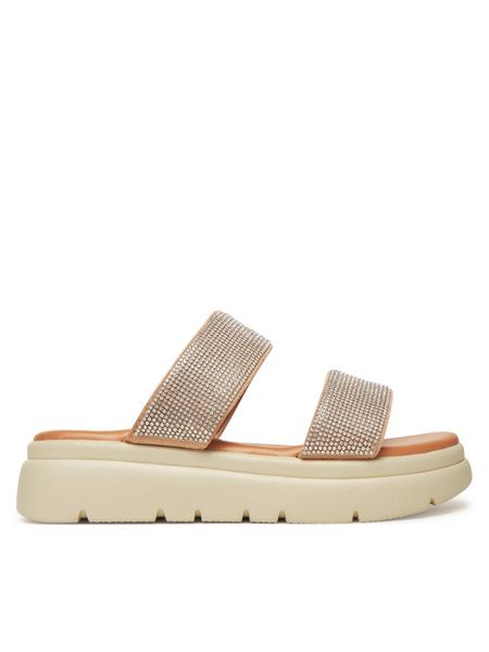 Clara Barson Klapki H3T9409-1 Beżowy. Brązowe klapki damskie Clara Barson, bez wzorów, bez obcasa, bez zapięcia. Za 119.99 zł.