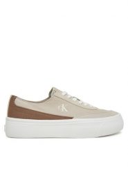 Calvin Klein Jeans Sneakersy Vulc Flatform Low Cv Mix Mg YW0YW01770 Beżowy. Brązowe obuwie sportowe damskie Calvin Klein Jeans, z jeansu, bez zapięcia. Za 279.99 zł.