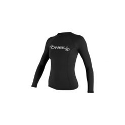 Koszulka ONEILL Women Basic Skins LS Rashguard Black M. Czarne bluzki damskie O'Neill, m, bez wzorów, bez kołnierzyka, bez ramiączek. Za 99.99 zł.