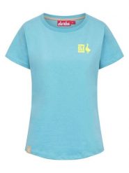 Derbe Koszulka w kolorze błękitnym rozmiar: XS. Niebieskie bluzki damskie Derbe, xs, bez wzorów, z bawełny, bez kołnierzyka, bez ramiączek. Za 69.75 zł.