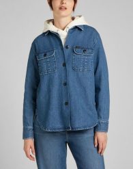 LEE OVERSHIRT DAMSKA KOSZULA JEANSOWA WASHED NOVA L54IOMQU 112140273. Koszule damskie Lee, l, bez wzorów, z jeansu, bez kołnierzyka, bez ramiączek. Za 309.99 zł.