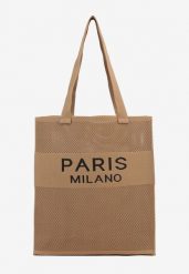 Brązowa Torebka Shopperka z Tłoczonej Tkaniny Salarea. Brązowe shopper bag Born2be, z tkaniny, z tłoczeniem, bez dodatków. Za 64.99 zł.