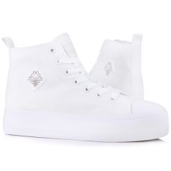 Buty damskie trampki sportowe Kappa VISKA OC. Białe trampki damskie Kappa, bez wzorów, z materiału, bez zapięcia. Za 98.00 zł.