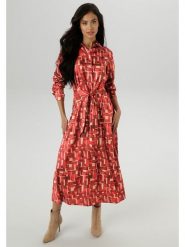 Aniston Sukienka w kolorze czerwono-kremowym rozmiar: 40. Czerwone sukienki damskie Aniston, bez wzorów, z tkaniny, bez ramiączek. Za 95.99 zł.