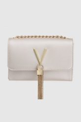 VALENTINO Srebrna kopertówka Divina. Szare torebki wieczorowe damskie Valentino by Mario Valentino, bez wzorów, małe, bez dodatków. W wyprzedaży za 213.99 zł.