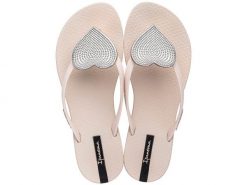 Japonki plażowe damskie Ipanema Maxi Fashion II Fem. Brązowe klapki damskie Ipanema, bez wzorów, z gumy, bez obcasa, na płaskiej podeszwie, bez zapięcia. Za 195.35 zł.