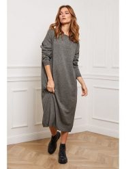 Joséfine Sukienka dzianinowa "Estudiente" w kolorze khaki rozmiar: XL. Brązowe sukienki damskie Joséfine, bez wzorów, z dzianiny, bez ramiączek. Za 173.99 zł.