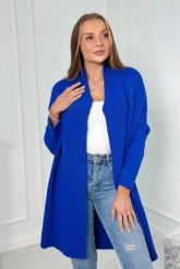 Sweter z rękawami typu nietoperz chabrowy. Niebieskie swetry klasyczne damskie KESI, l, z wełny, bez kołnierzyka, plus size. Za 178.78 zł.