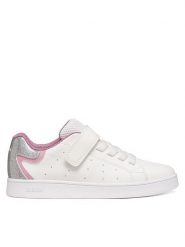 Geox Sneakersy J Eclyper Girl J36LRA 0BCKC C1Z8Z M Biały. Białe buty sportowe dziewczęce Geox, ze skóry, bez zapięcia. Za 209.99 zł.