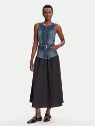 Desigual Sukienka jeansowa Poplin 25WWVD03 Granatowy Regular Fit. Niebieskie sukienki damskie Desigual, bez wzorów, z bawełny, bez ramiączek. Za 529.99 zł.