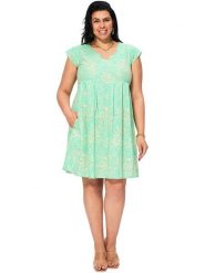Aller Simplement Sukienka w kolorze jasnozielono-kremowym rozmiar: 46/48. Zielone sukienki damskie Aller Simplement, bez wzorów, z bawełny, bez ramiączek. Za 82.99 zł.