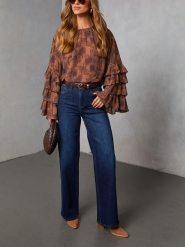 LA Angels Bluzka w kolorze jasnobrązowym rozmiar: XL. Brązowe bluzki damskie LA Angels, xl, bez wzorów, bez kołnierzyka, bez ramiączek. Za 152.99 zł.