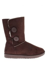 Blackfield Botki zimowe "Lola" w kolorze ciemnobrązowym rozmiar: 40. Brązowe botki damskie Blackfield, na zimę, z materiału, z okrągłym noskiem, bez obcasa, bez zapięcia. Za 126.75 zł.