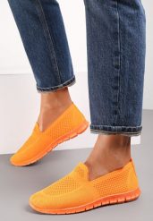 Pomarańczowe Tenisówki Pasquier. Brązowe obuwie sportowe damskie Renee, z tkaniny, przed kostkę, bez zapięcia, tenisowe. Za 39.99 zł.