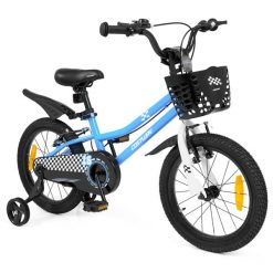 Rowerek dziecięcy 16" z koszyczkiem i bocznymi kółkami. Brązowe bez kategorii Costway. Za 426.00 zł.