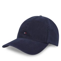 Czapka z daszkiem Tommy Hilfiger. Niebieskie czapki z daszkiem damskie Tommy Hilfiger, bez wzorów. Za 99.99 zł.