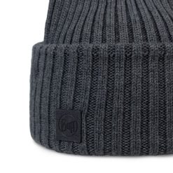 Czapka Erviny z wełny merino. Szare czapki damskie Buff, bez wzorów, z materiału. Za 169.99 zł.