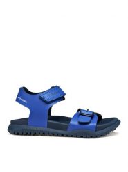 Geox Sandały J Sandal Fusbetto Bo J35HMA 000BC C4227 S Niebieski. Niebieskie sandały chłopięce Geox, ze skóry, bez zapięcia. Za 209.99 zł.