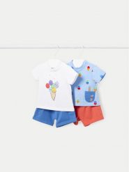 Mayoral Komplet 2 t-shirtów i spodenek 1627 Kolorowy Regular Fit. T-shirty i koszulki chłopięce Mayoral, bez wzorów, z bawełny, bez kołnierzyka, bez ramiączek. Za 179.99 zł.