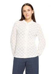 CARTOON Bluzka w kolorze białym rozmiar: 42. Białe bluzki damskie Cartoon, bez wzorów, z koronki, bez kołnierzyka, bez ramiączek. Za 130.99 zł.