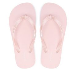 Japonki Calvin Klein. Czerwone klapki damskie Calvin Klein, bez wzorów, bez obcasa, bez zapięcia. Za 149.99 zł.