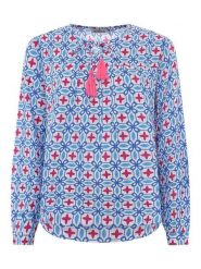 Zwillingsherz Bluzka w kolorze niebiesko-błękitnym rozmiar: L/XL. Niebieskie bluzki damskie Zwillingsherz, l, bez wzorów, z wiskozy, bez kołnierzyka, bez ramiączek. Za 100.99 zł.