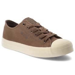 Trampki damskie Big Star, cholewka z materiału tekstylnego klasyczne sznurowanie zaokrąglony gumowy nosek, brązowe, TT274123. Brązowe trampki damskie Big Star, bez wzorów, z gumy, bez zapięcia. Za 107.90 zł.