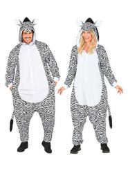 Carnival Party Kombinezon kostiumowy "Zebra" w kolorze biało-szarym rozmiar: XXL. Białe kombinezony damskie Carnival Party, xxl, bez wzorów, bez kołnierzyka, bez ramiączek, krótkie. Za 152.99 zł.