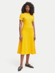 Tommy Hilfiger Sukienka codzienna WW0WW50825 Żółty Regular Fit. Żółte sukienki damskie Tommy Hilfiger, bez wzorów, z bawełny, bez ramiączek. Za 529.99 zł.