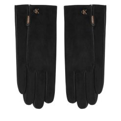 Rękawiczki Damskie Calvin Klein. Czarne rękawiczki damskie Calvin Klein, bez wzorów. Za 349.99 zł.