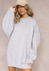 Szara Bluza Bawełniana Oversize Lufela. Szare bluzy damskie Renee, bez wzorów, z bawełny, bez kaptura. Za 89.99 zł.