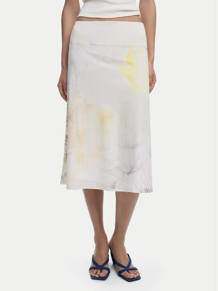 Desigual Spódnica midi Bruma 25WWFK08 Écru Regular Fit. Spódnice damskie Desigual, xl, bez wzorów, z bawełny, midi. Za 219.99 zł.