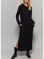 Milan Kiss Sukienka w kolorze czarnym rozmiar: XL. Czarne sukienki damskie Milan Kiss, bez wzorów, bez ramiączek. Za 213.69 zł.