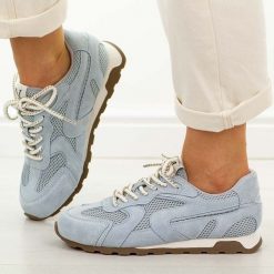 Niebieskie skórzane półbuty damskie Vinceza 86426. Niebieskie obuwie sportowe casual damskie VINCEZA, z jeansu, trekkingowe. Za 249.00 zł.