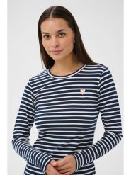 Kaffe Koszulka w kolorze granatowym rozmiar: XS. Niebieskie bluzki damskie Kaffe, xs, bez wzorów, bez kołnierzyka, bez ramiączek. Za 104.99 zł.