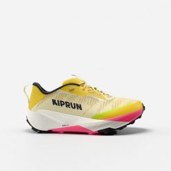 Buty do biegania w terenie damskie Kiprun Kipsummit. Żółte obuwie sportowe damskie KIPRUN, bez zapięcia, do biegania. Za 399.99 zł.