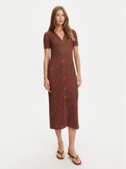 TWINSET Sukienka dzianinowa 251TT3190 Brązowy Slim Fit. Brązowe sukienki damskie Twinset, bez wzorów, z dzianiny, bez ramiączek. Za 1,219.00 zł.