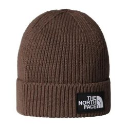 Czapka zimowa The North Face LOGO BOX CUFFED BEANIE. Brązowe czapki damskie The North Face, na zimę, bez wzorów. W wyprzedaży za 119.00 zł.