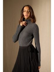 Perfect Cashmere Kaszmirowy golf "Liora" w kolorze antracytowym rozmiar: M. Czarne golfy damskie Perfect Cashmere, m, bez wzorów, z kaszmiru, bez ramiączek. Za 434.45 zł.