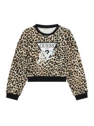 Guess Bluza J6RQ04 KA6R4 Beżowy Regular Fit. Brązowe bluzy dziewczęce Guess, z aplikacjami, z bawełny, bez ramiączek, bez kaptura. Za 219.99 zł.