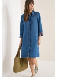 Cecil Sukienka dżinsowa w kolorze niebieskim rozmiar: S. Niebieskie sukienki damskie Cecil, bez wzorów, z lyocellu, bez ramiączek. Za 153.71 zł.